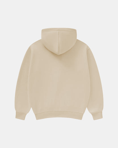 VARSITY ZIPPER HOODIE (TAN)